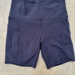 Athleta Blue Bike Shorts Solid Durable Design